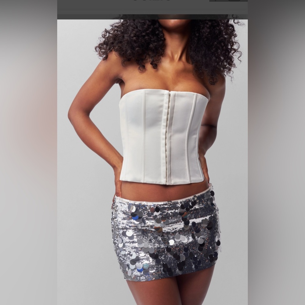 Danielle guizio corset, satin white, size s